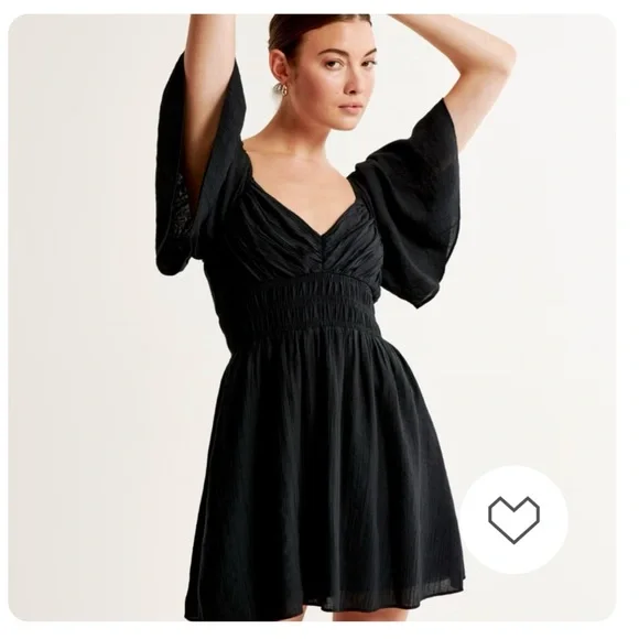angel sleeve black dress Victoria Solid Black Angel Sleeve Mesh Midi Dress  Scarlett & Jo